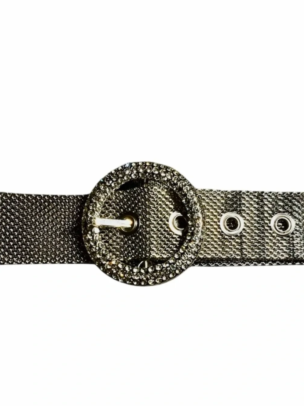 Mesh Metal Belt with Rhinestone Buckle NWOT